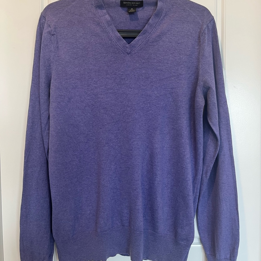 BANANA REPUBLIC Deep Lilac Luxury Blend Fine Knit Sweater